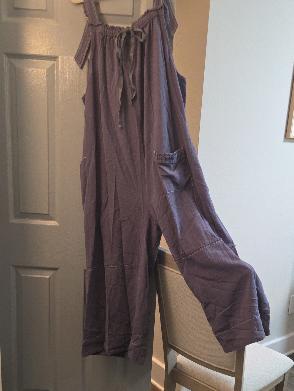 Cotton blend jumpsuit, Umgee, wide-leg relaxed fit